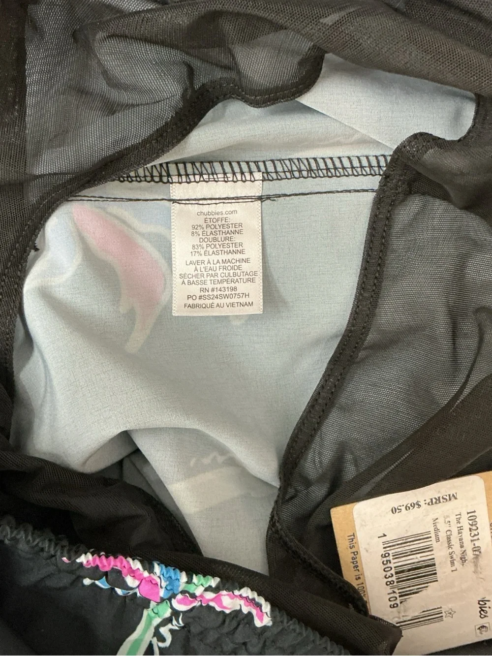 Chubbies Havana Nights Stretch 5.5” Swim Trunks Men’s Medium mesh liner NWT